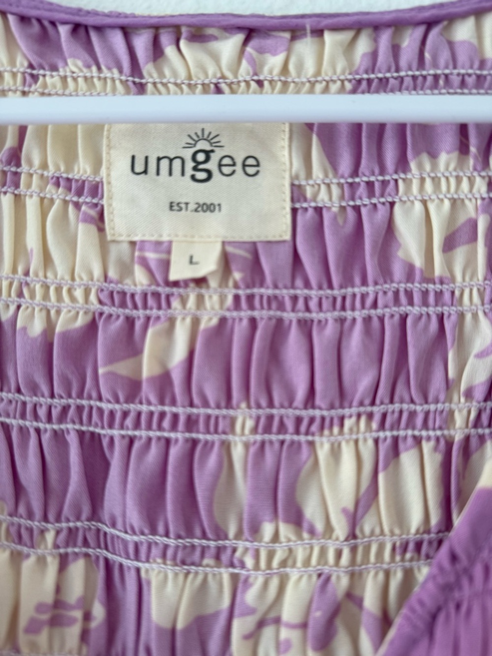 Umgee Lavender Floral Smocked Midi Dress - Picture 3 of 4